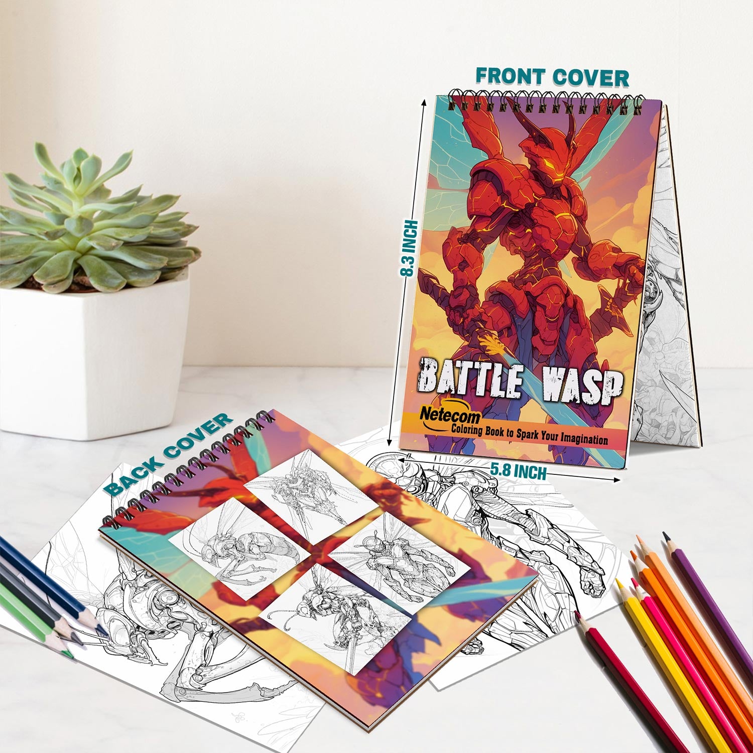 Netecom Battle Wasp Spiral Bound Coloring Book For Adults