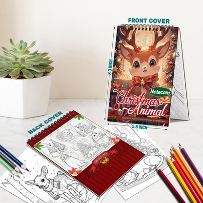 Netecom Christmas Animal Spiral Bound Coloring Book For Adults