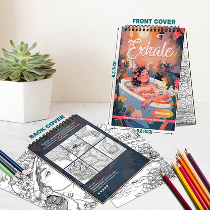 Exhale Spiral Bound Coloring Book For Adults