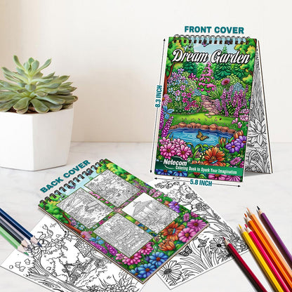 Netecom Dream Garden Spiral Bound Coloring Book For Adults