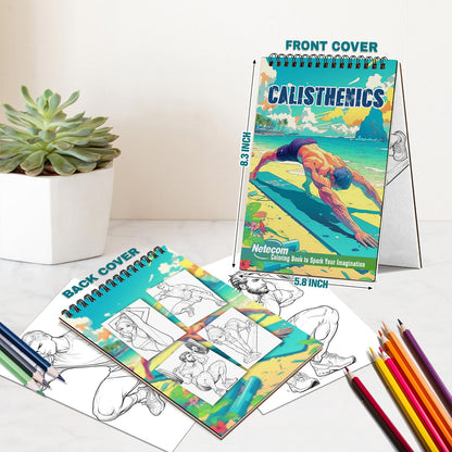 Netecom Calisthenics Spiral Bound Coloring Book For Adults