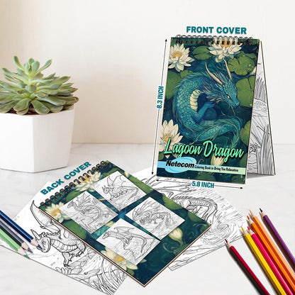 Netecom Lagoon Dragon Spiral Bound Coloring Book For Adults