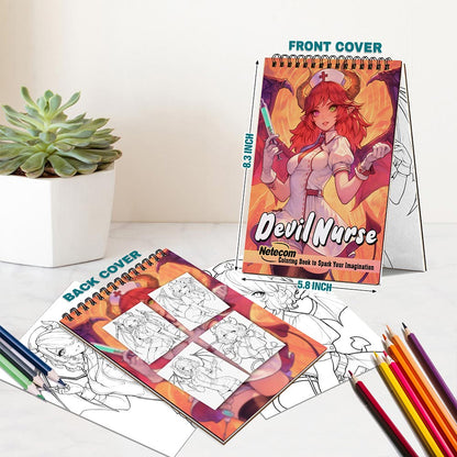 Netecom Devil Nurse Spiral Bound Coloring Book For Adults