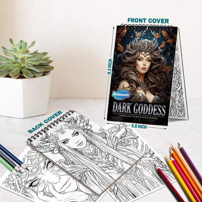 Netecom Dark Goddess Spiral Bound Coloring Book For Adults