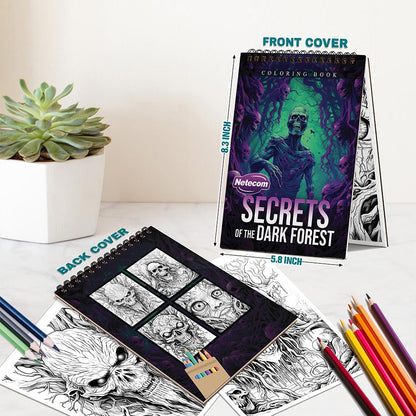 Netecom Secrets of the Dark Forest Spiral Bound Coloring Book For Adults
