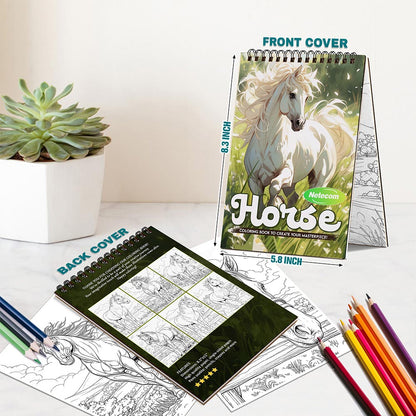 Horse Spiral Bound Coloring Book For Adults