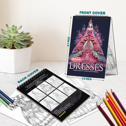 Dresses Spiral Bound Coloring Book For Adults
