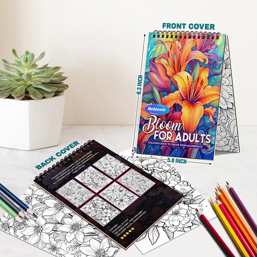 Bloom for adults Spiral Bound Coloring Book For Adults