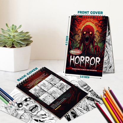 Netecom Horror Spiral Bound Coloring Book For Adults