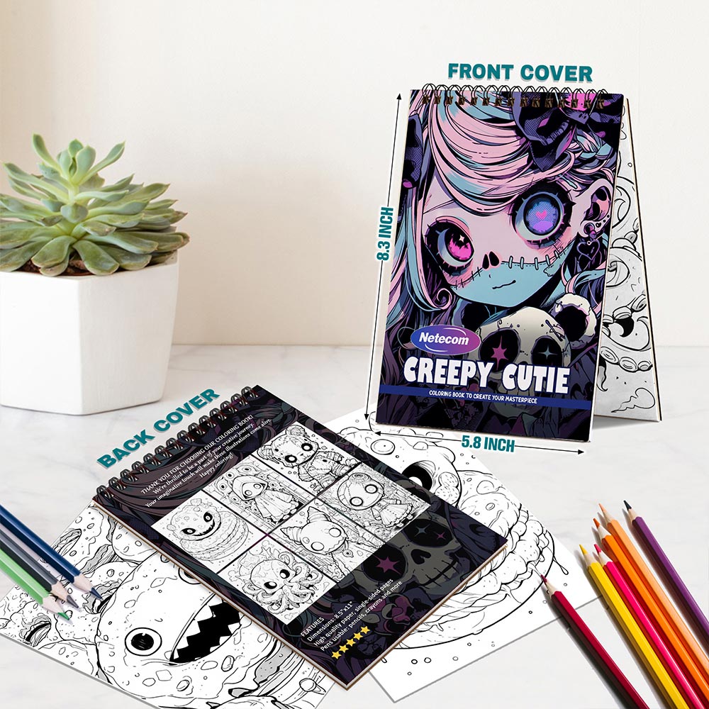 Creepy Cutie Spiral Bound Coloring Book For Adults