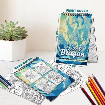 Netecom Wind Dragon Spiral Bound Coloring Book For Adults
