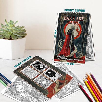 Netecom Dark Art Tarot Spiral Bound Coloring Book For Adults