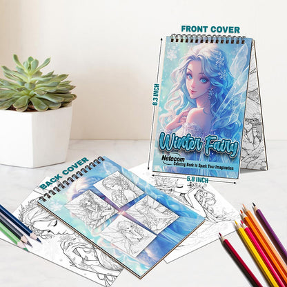 Netecom Winter Fairy Spiral Bound Coloring Book For Adults