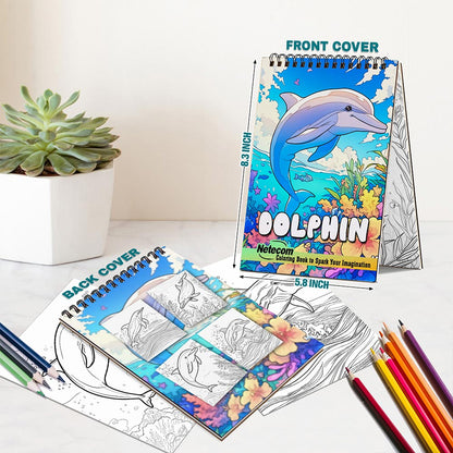 Netecom Dolphin Spiral Bound Coloring Book For Adults