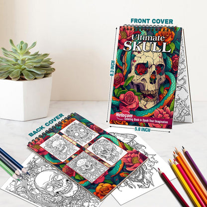 Netecom Ultimate Skull Spiral Bound Coloring Book For Adults