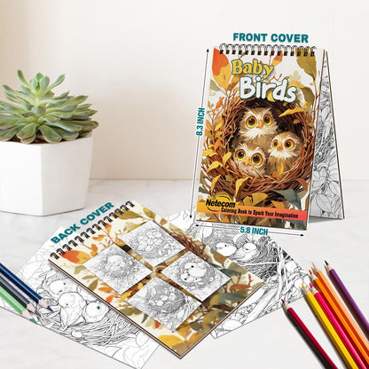 Netecom Baby Birds Spiral Bound Coloring Book For Adults