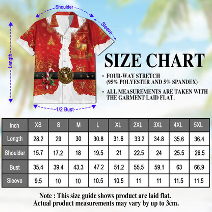 Santa Costume Christmas Print Hawaii Dog and Owner Matching Button Shirts
