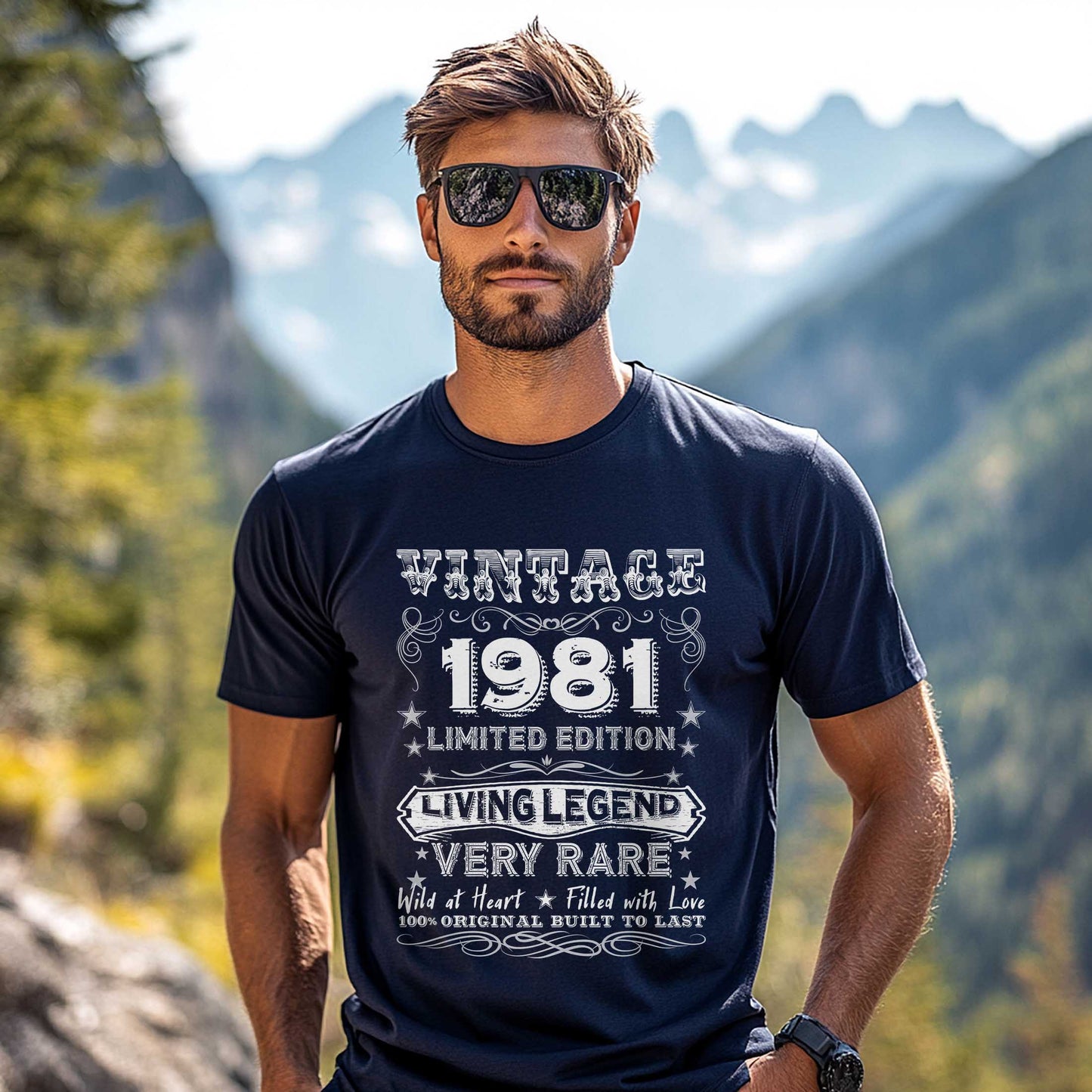 Netecom Vintage 1981 Limited Edition T-Shirt, Retro Birthday Shirt for Men, Perfect Gift for 1981 Birth Year