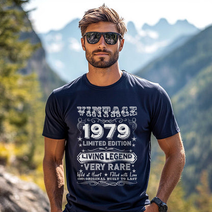 Netecom Vintage 1979 Limited Edition T-Shirt, Retro Birthday Shirt for Men, Perfect Gift for 1979 Birth Year