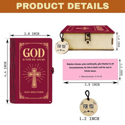 Netecom Handmade Wooden Bible Verse Cards Box Set 150 pcs – Read Me When Scripture Prayer Cards with Red Bible-Style Box, Christian Gift for Women, Men