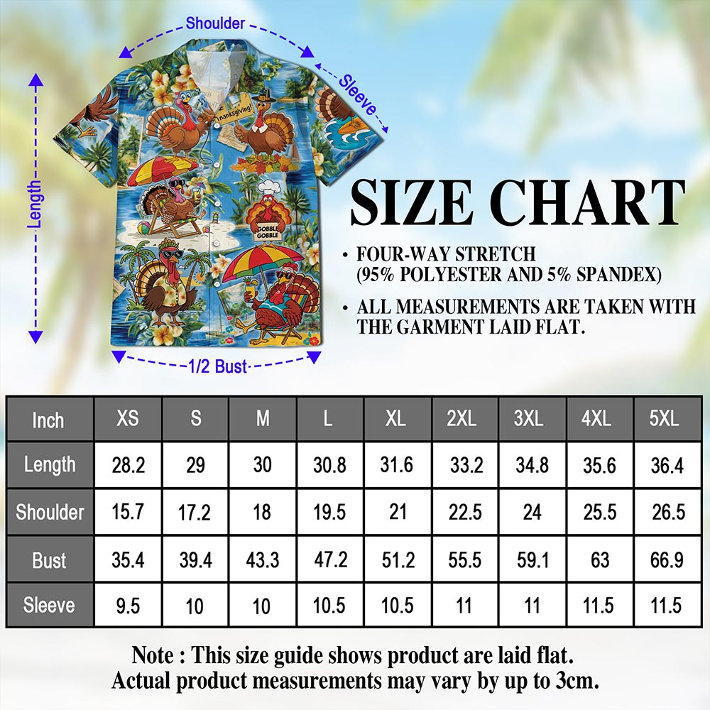 Netecom Turkey Happy Thanksgiving Hawaiian Shirt for Men Women, Funny Turkey Button Down Summer Beach Shirts, S-5XL