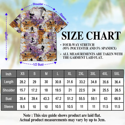 Surfing Summer Print Hawaii Dog and Owner Matching Button Shirts