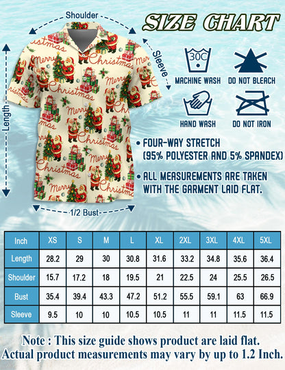 Netecom Santa Claus Hawaiian Shirt for Men Women, Merry Christmas Button Down Summer Beach Short Sleeve Shirts, S-5XL