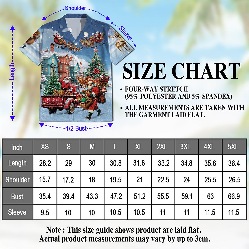 Netecom Santa Claus Christmas Hawaiian Shirt for Men Women, Funny Holiday Button Down Summer Beach Short Sleeve Shirts, S-5XL