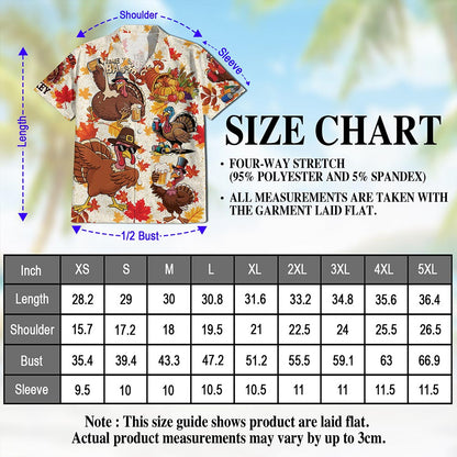 Netecom Happy Turkey Day Thanksgiving Hawaiian Shirt for Men Women, Turkey Drink Beer Button Down Shirts, S-5XL