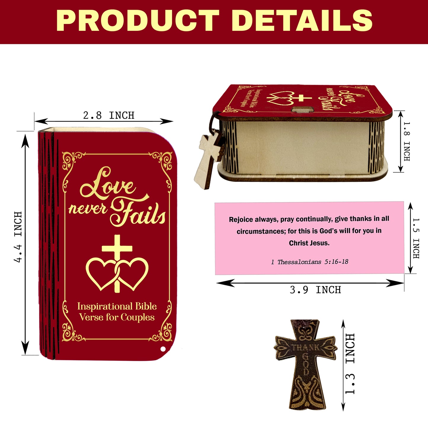 Netecom Marriage Bible Verse Box Set 150 Prayer Cards – Wooden Scripture Cards Box, Christian Wedding Gift for Couples, Mom and Dad, Faith-Based Housewarming Gift