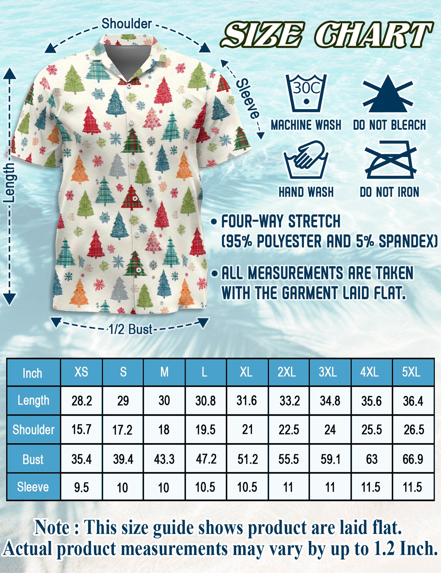 Netecom Christmas Tree Pattern Hawaiian Shirt for Men, Colorful Xmas Plaid Trees Button Down Summer Short Sleeve Shirts