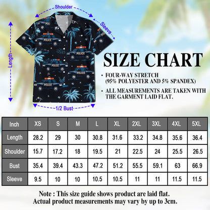 Police Cars Seamless Pattern Hawaii Dog and Owner Matching Button Shirts