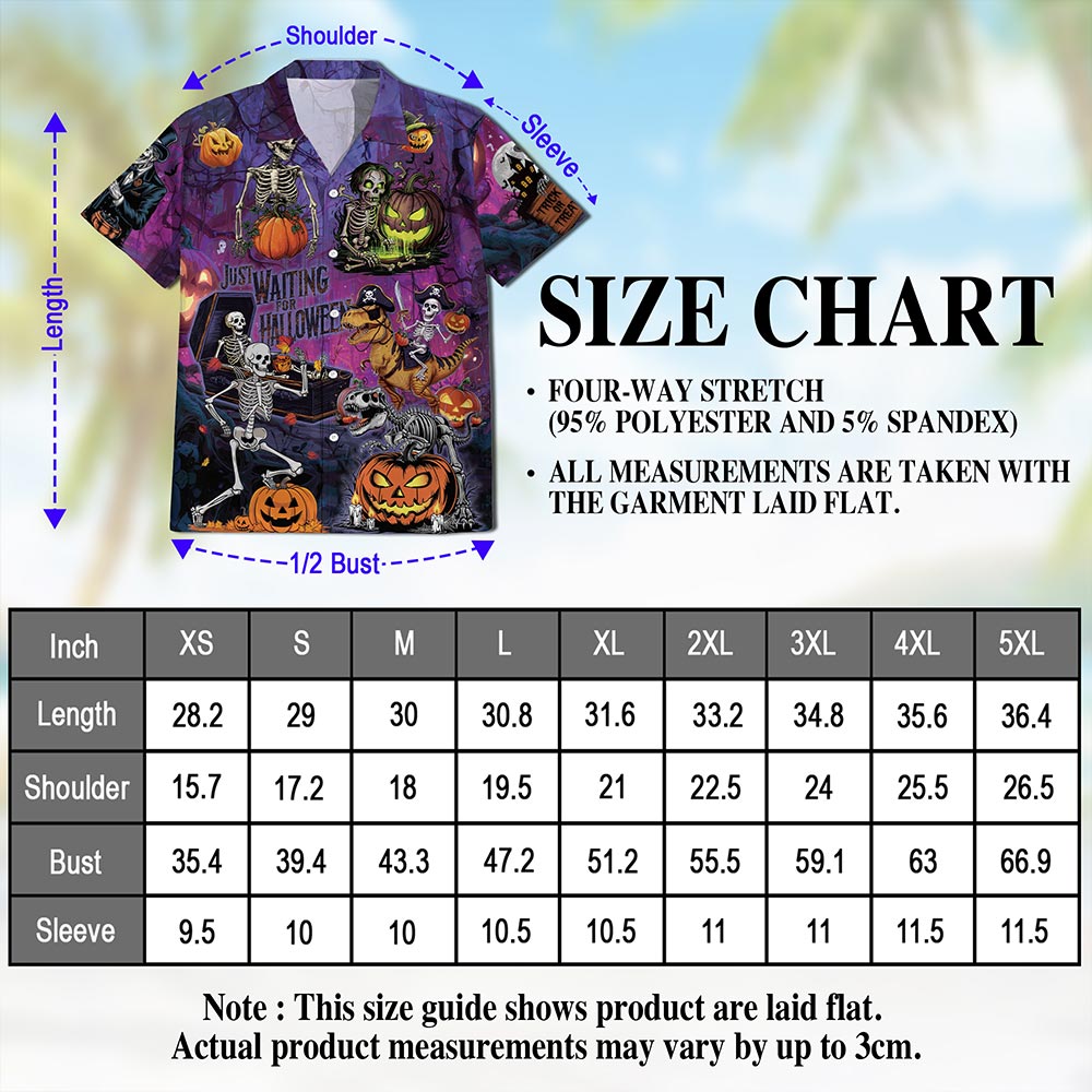 Netecom Halloween You're Already Dead Skeleton Hawaiian Shirt for Men, Horror Button Down Summer Beach Shirts, S-5XL