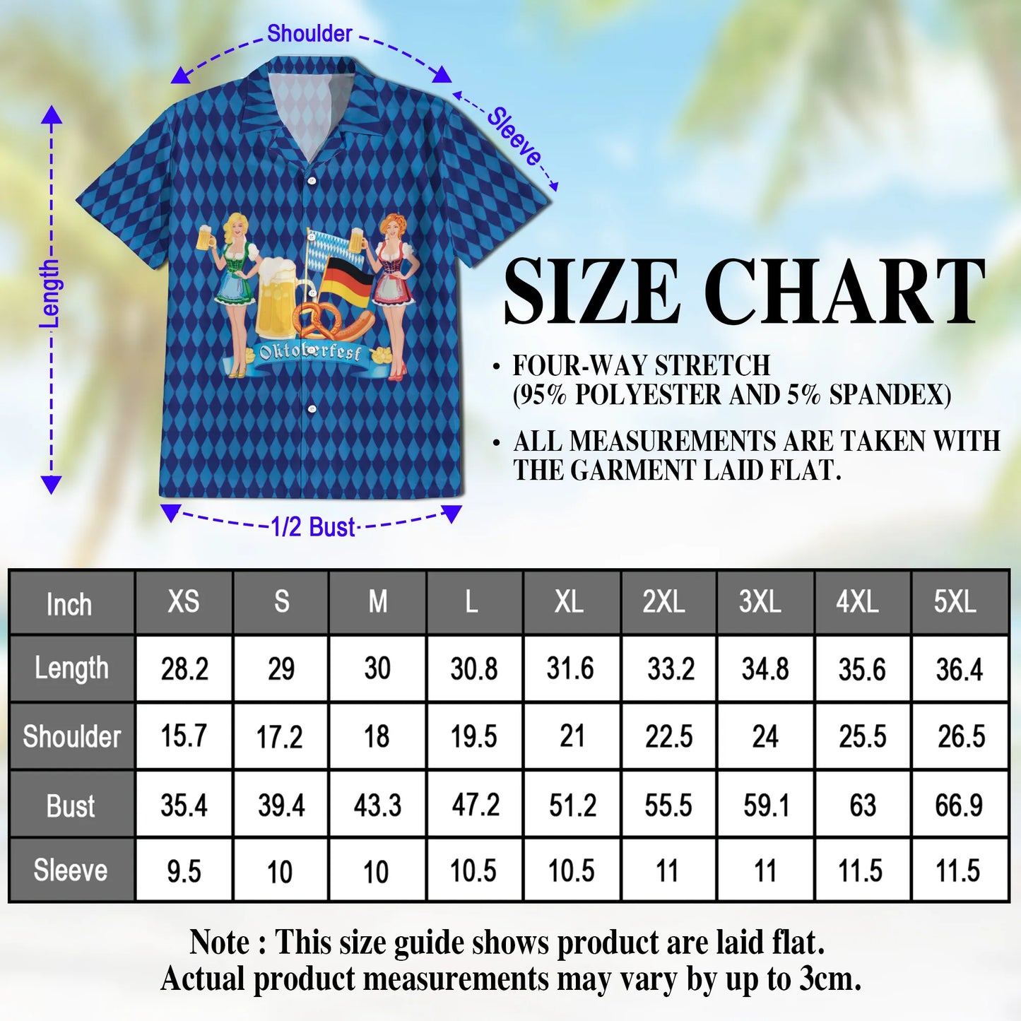 Oktoberfest Beer Celebration Print Hawaii Dog and Owner Matching Button Shirts