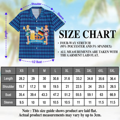 Oktoberfest Beer Celebration Print Hawaii Dog and Owner Matching Button Shirts