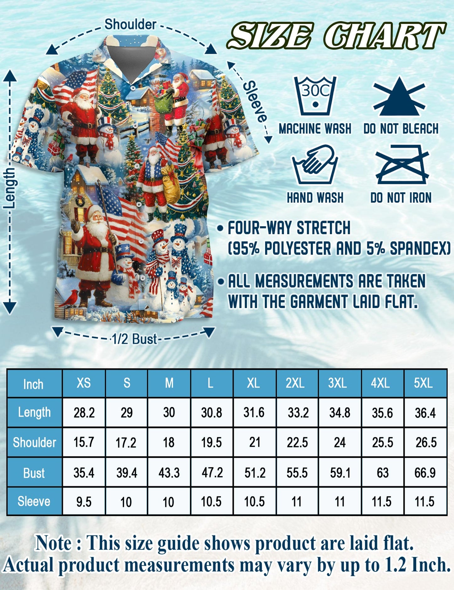 Netecom Vintage Santa Claus American Flag Christmas Hawaiian Shirt, Patriotic Holiday Print Button Down Shirt, S-5XL