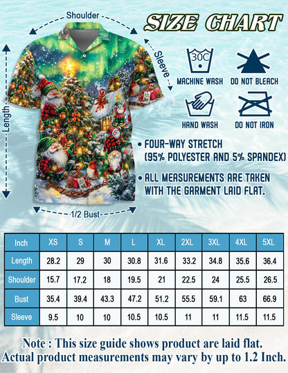 Netecom Christmas Gnome Hawaiian Shirt for Men Women, Funny Santa Xmas Button Down Summer Beach Short Sleeve Shirts, S-5XL