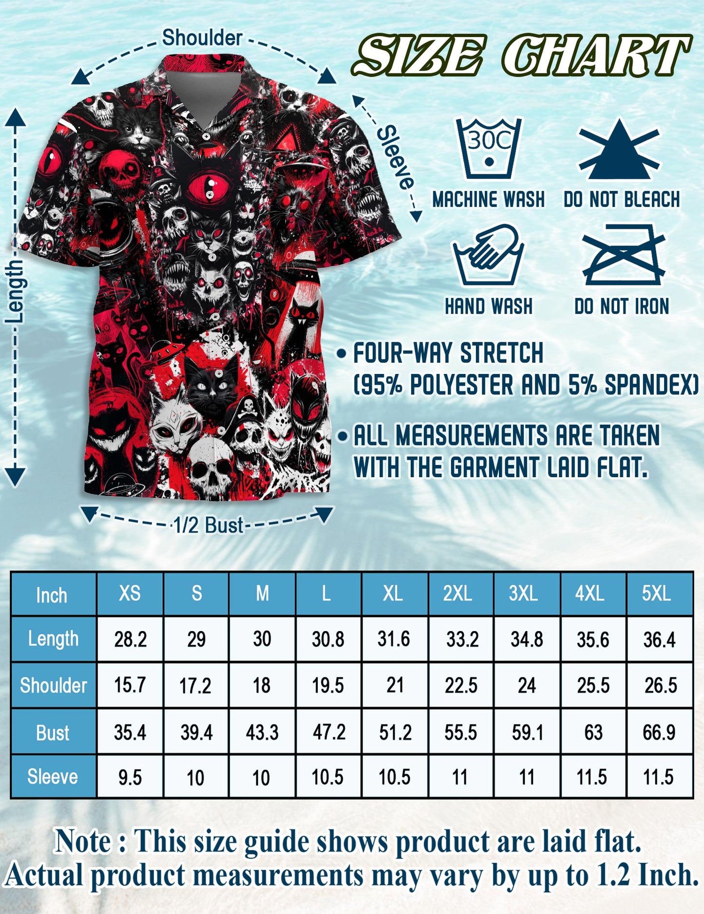 Netecom Black Cat UFO Alien Halloween Hawaiian Shirt for Men, Animal Skull Button Down Summer Beach Shirts, S-5XL