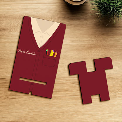 Netecom Unique Teacher Phone Stand with Custom Name, Personalized Desk Accessory for Educators - Thoughtful Gift for Friends or Christmas