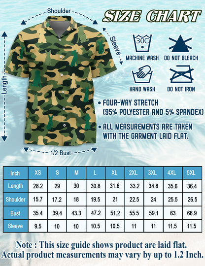 Netecom Dog Camo Hawaiian Shirt for Men, Spinone Italiano Lover Gift, Animal Camouflage Button Down Summer Beach Shirts