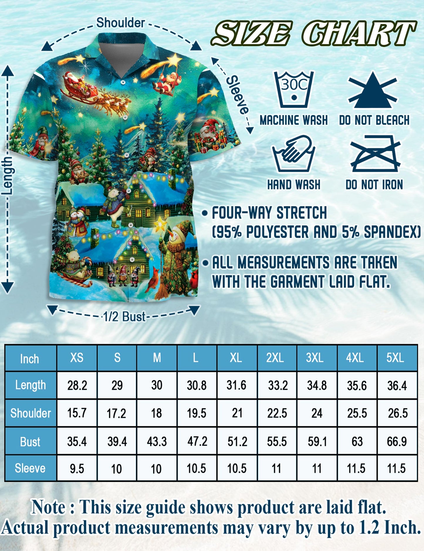 Netecom Magical Christmas Night Scene Hawaiian Shirt, Whimsical Santa Snowman Holiday Button Down Summer Beach Shirts, S-5XL