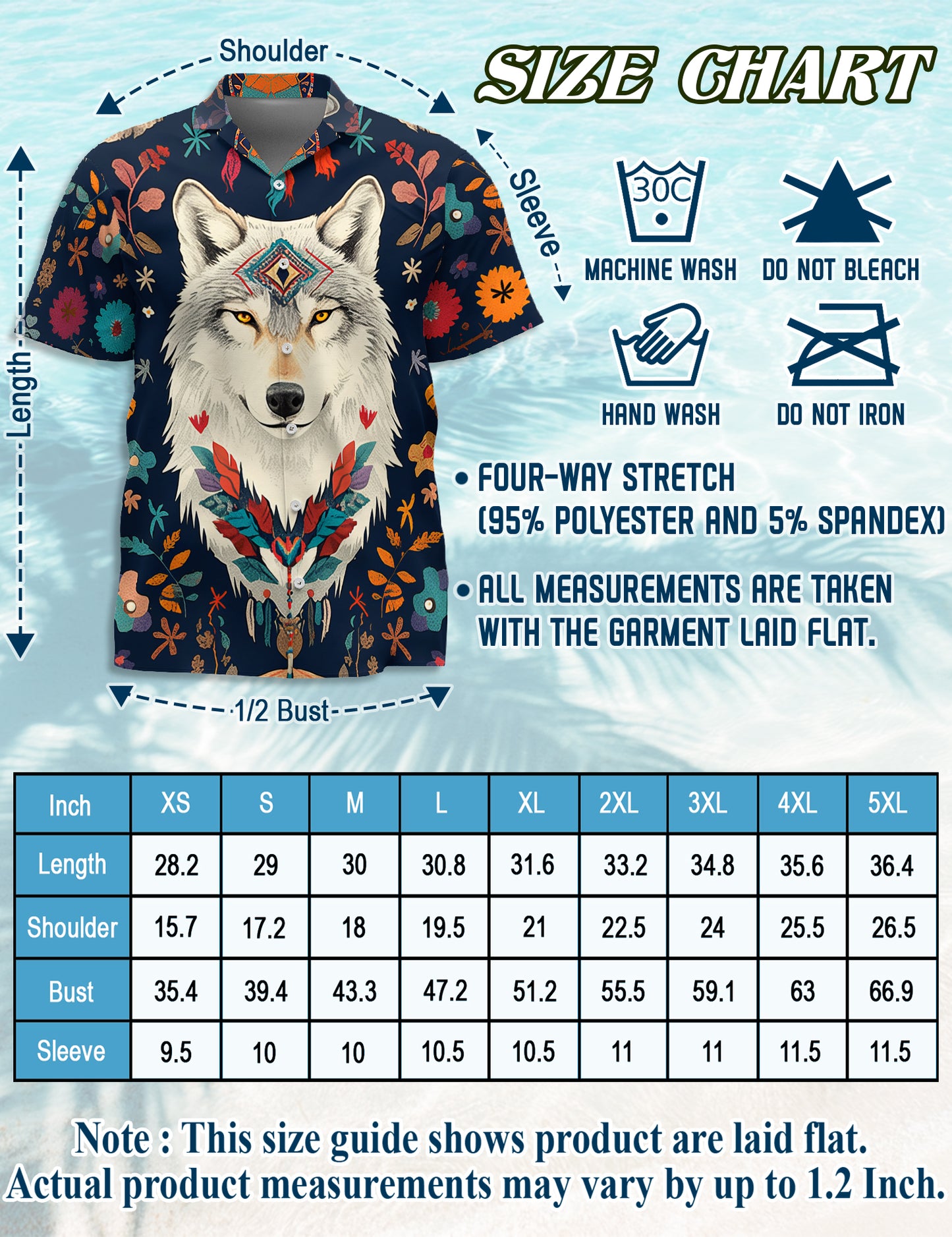 Netecom Wolf Art Hawaiian Shirt for Men, Wolf Lover Gifts, Wild Vintage Button Down Summer Beach Shirts