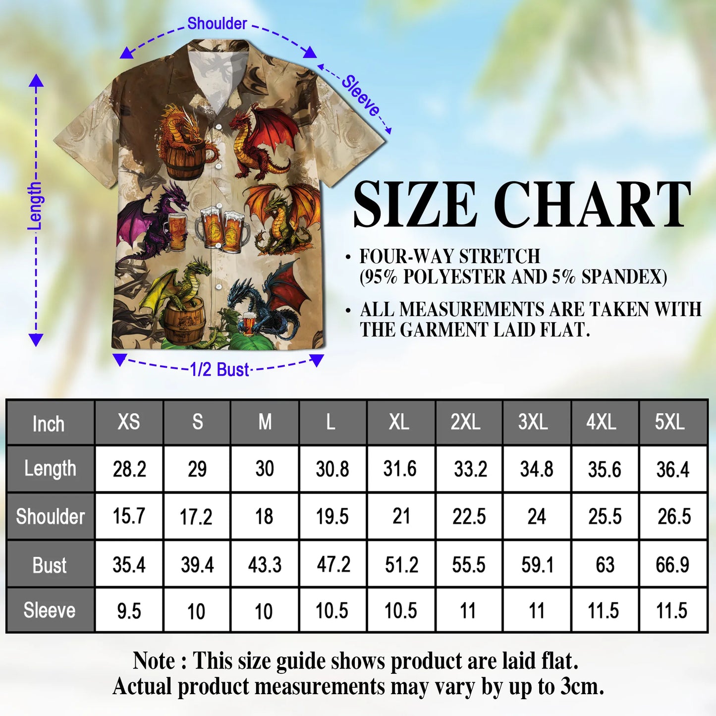 Dragon Drinks Beer Fantasy Hawaii Dog and Owner Matching Button Shirts