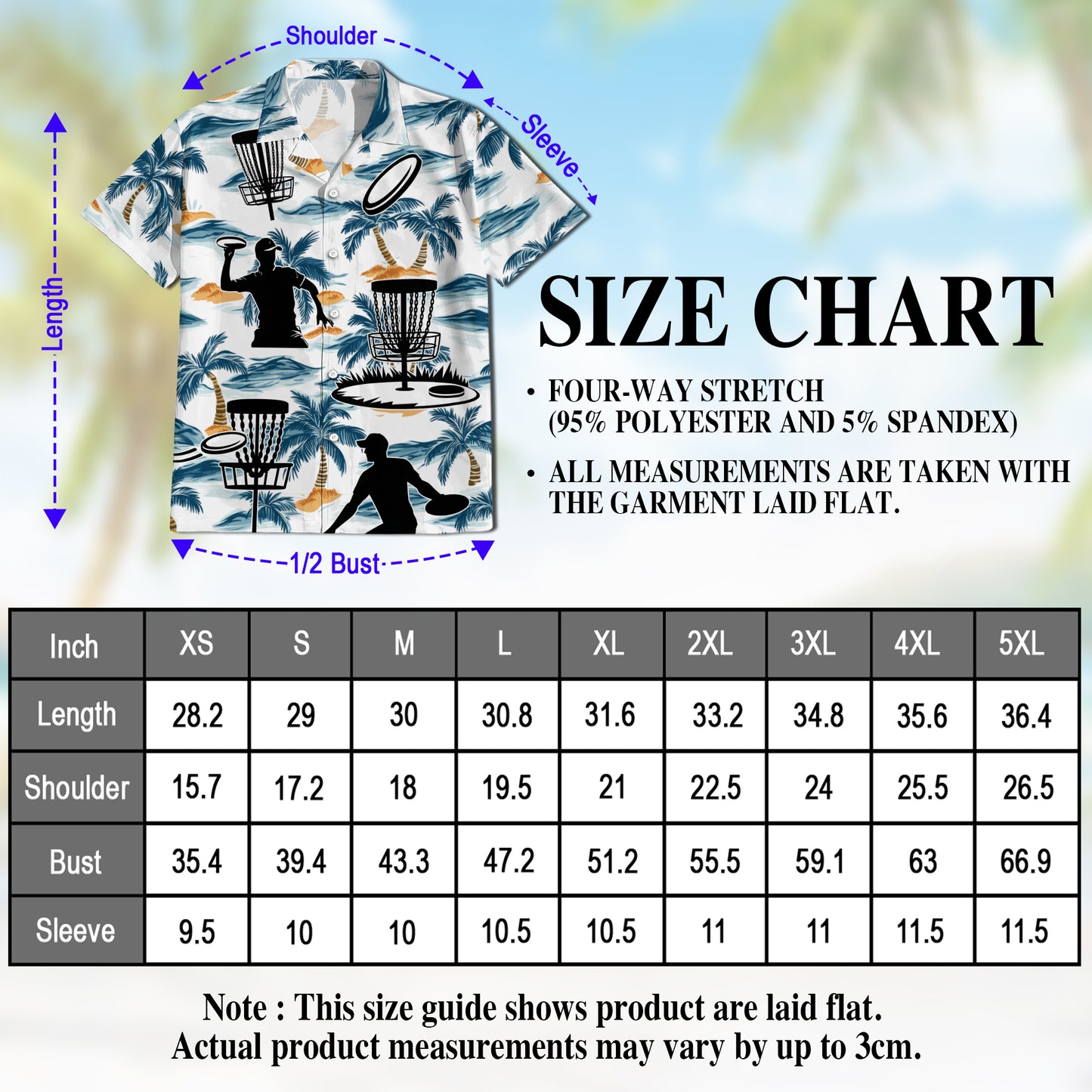 Netecom Tropical Disc Golf Hawaiian Shirt for Men, Golf Player Gift, Sport Button Down Summer Beach Short Sleeve Shirts