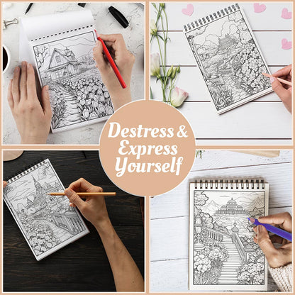 Gardens in Bloom Coloring Book Spiral Bound For Adults