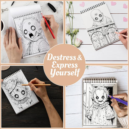 Netecom Spooky Baby Horror Coloring Book Spiral Bound For Adults