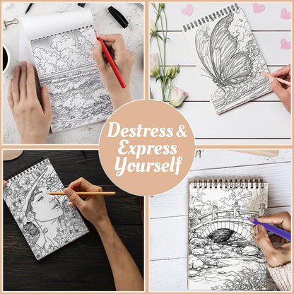 Exhale Coloring Book Spiral Bound For Adults