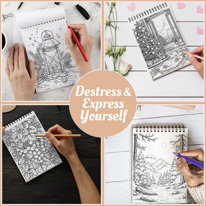 Netecom Wonderful Christmas Coloring Book Spiral Bound For Adults