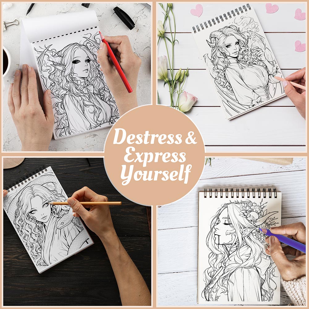 Netecom Ghastly Glamour Coloring Book Spiral Bound For Adults