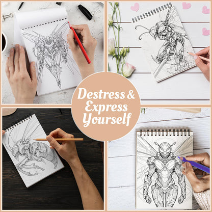 Netecom Battle Wasp Coloring Book Spiral Bound For Adults